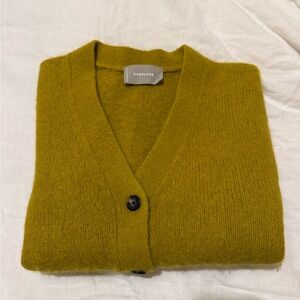Everlane v neck cropped alpaca cardigan sweater